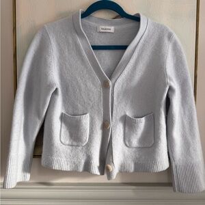 Naadam Light Blue 100% Cashmere Cardigan w Pockets Size S